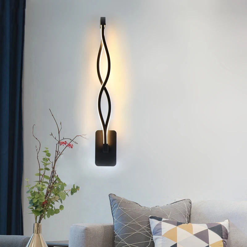 Светодиодное бра черного и белого цвета для гостиной спальни прикроватного