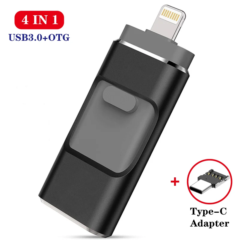 4 в 1 OTG USB флэш накопитель 128 Гб 64 ГБ 32 3 0 для iPhone/IOS/Type C/Android/ПК/Mac Многофункциональный