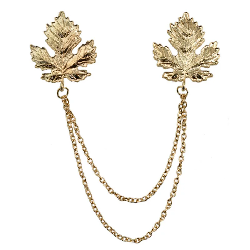 Корейская мода новый металлический кленовый воротник булавки и броши ювелирные