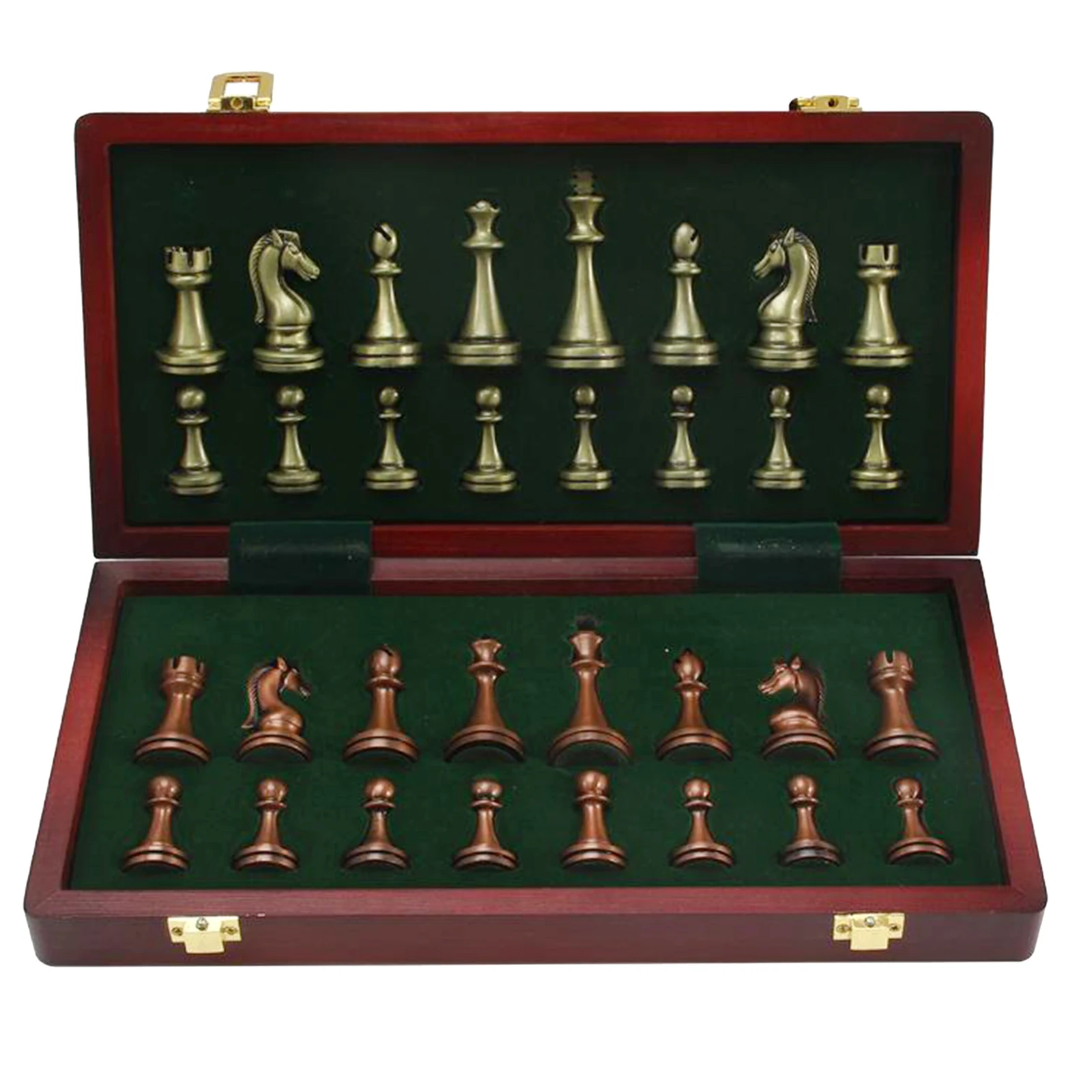 30x30cm Folding Metal Chess Set Tabletop Travel Board Game Family Game Toy