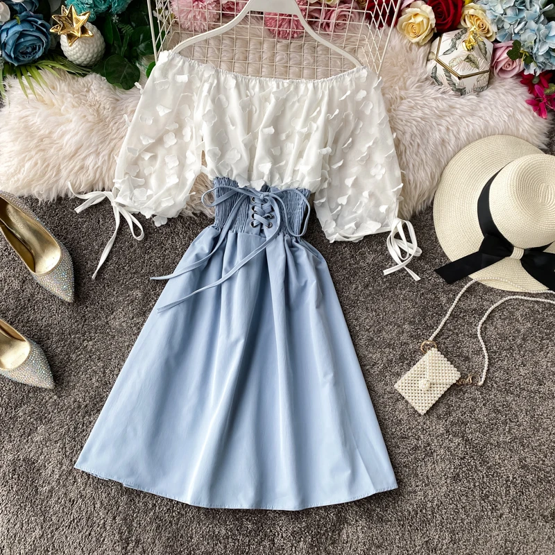 Teeuiear Boho сексуальное платье с открытыми плечами летнее лоскутное короткое