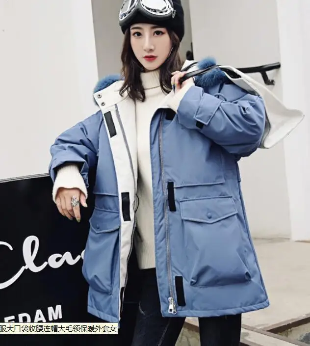 2019 Casual women down jacket fashion loose thick workwear suit waist winter women's jackets plus size coat | Женская одежда