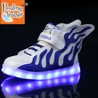 Детские светящиеся кроссовки, светодиодная обувь с подсветкой на подошве, для мальчиков и девочек, с USB-зарядкой, Размеры 25-37