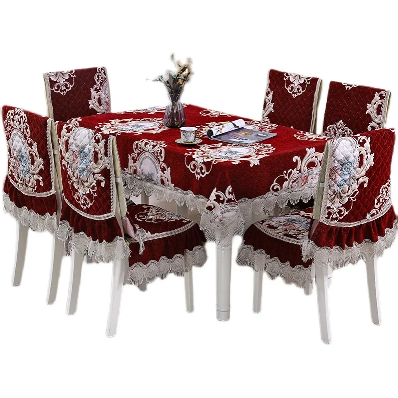 European Style Chair Cover Home Rectangle Coffee Table Dining Cushion Tablecloth Luxury Red Embroidered Cove | Дом и сад