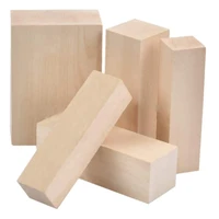 5pc 12pc 15pc basswood carving building block kit diy materials rectangle wooden carving supplies
