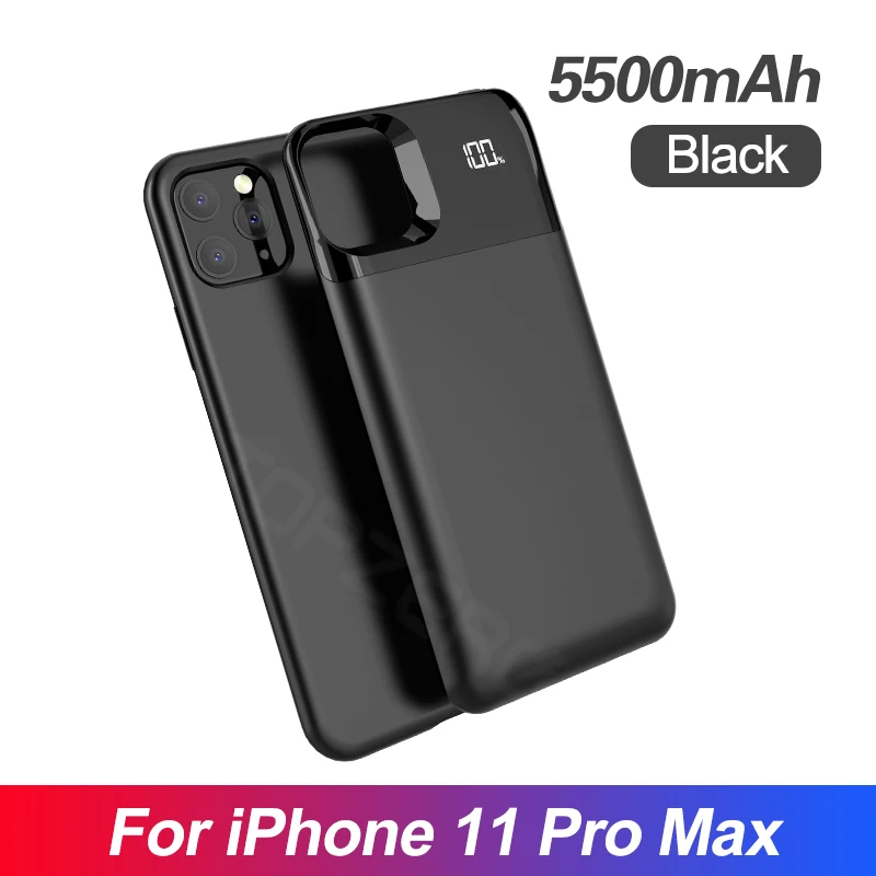 LED For 11pro max Зарядное устройство чехол для iPhone 5 5S SE 6 6S 7 8 Plus X XS XR XS MAX 11 Pro MAX Универсальное портативное зарядное устройство чехол - Цвет: LED For 11pro max