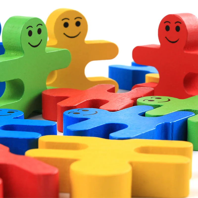 

16Pcs Baby Wooden Blocks Balance Game Building Blocks Early Educational Brick Toys Table Game Christmas Gift for Toddlers