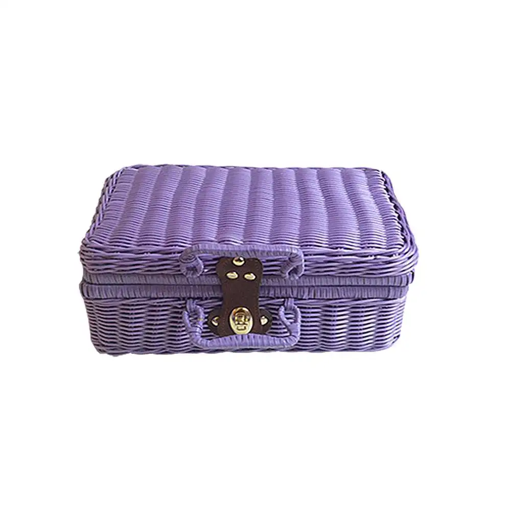 

1x Suitcase Durable Rattan Vintage Suitcase Woven Rattan Hand-woven