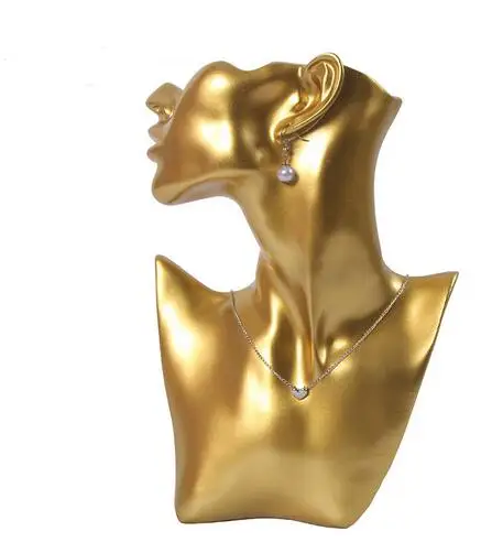 Gold SZanbana черное эксклюзивное ожерелье дисплей ювелирных изделий бюст-смола материал ожерелье Кулон Серьги Цепь Дисплей Манекен Стенд - Цвет: Gold