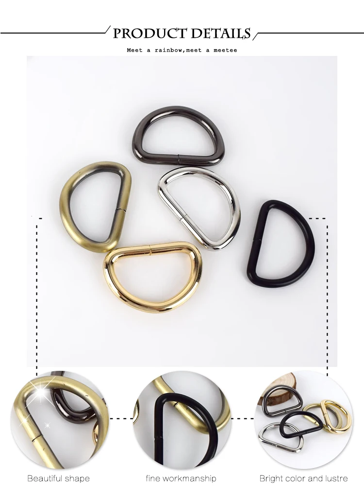 Meetee 10/30pcs 32mm Metal O D Ring Buckle Backpack Strap Hang Buckle DIY Luggage Hook Bag Hardware Decoration Accessories F4-6