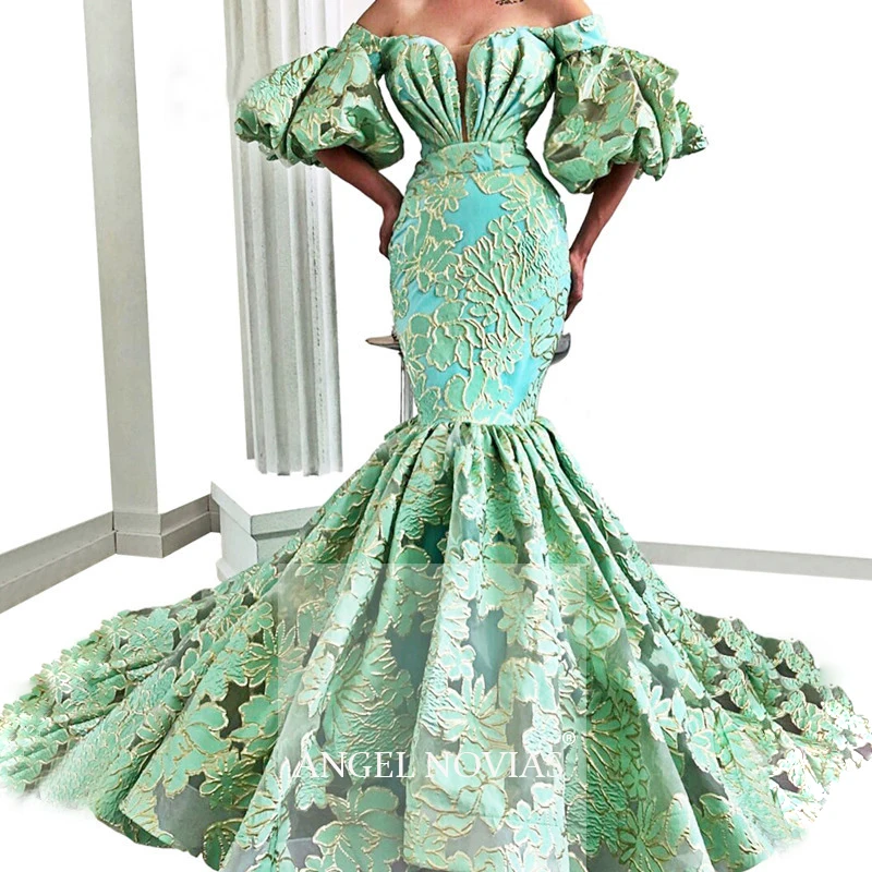 Длинные элегантные женские вечерние платья 2020 Abendkleider Green Саудовский арабский