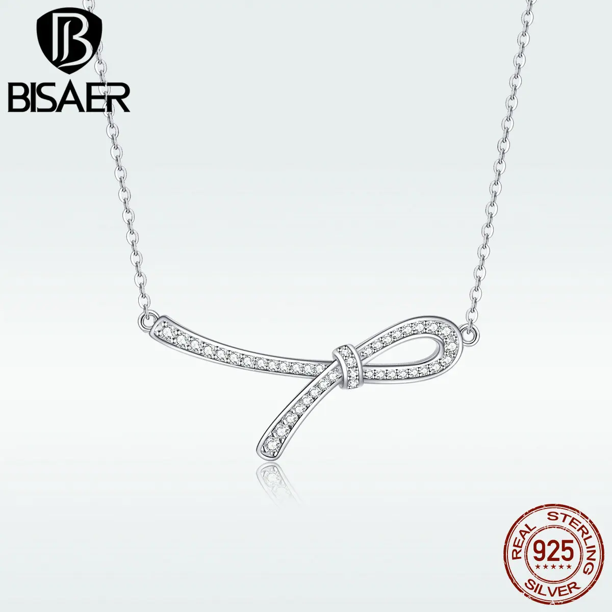 Женское колье из серебра 925 пробы с цирконом|Ожерелья| |