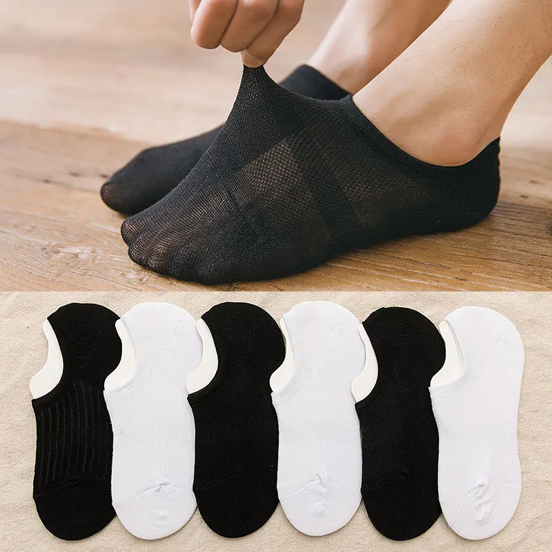 Носки мужские однотонные черно белые на весну лето|Мужские носки| |