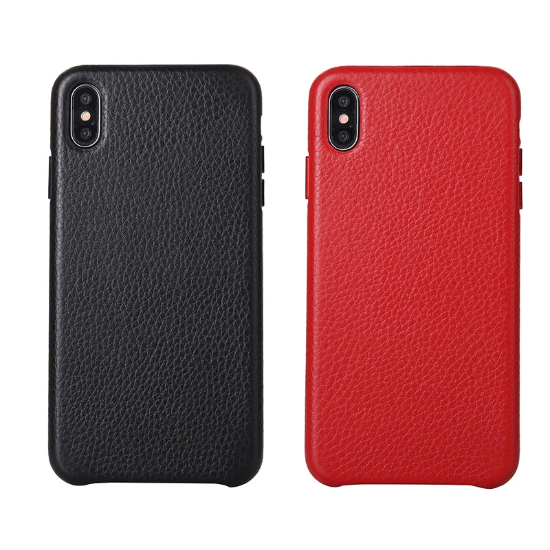 Роскошный чехол из натуральной кожи с текстурой личи для Apple iPhone X XS MAX XR, тонкий металлический чехол с кнопкой громкости