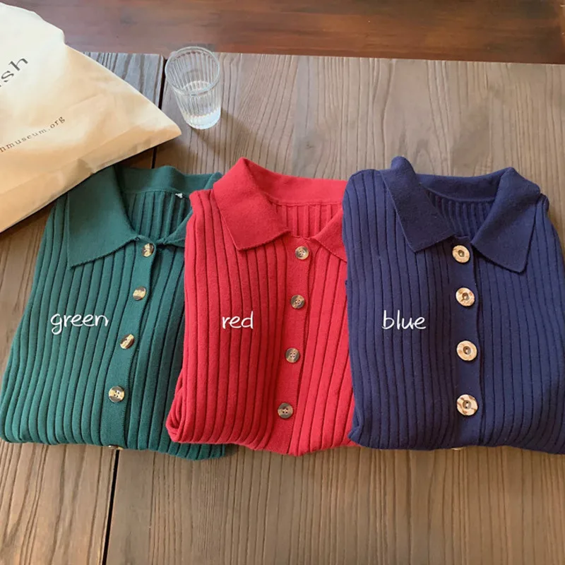 

Turn DTSTARZG Fashion Slim Down Collar Cardigan Autumn Winter Casual Solid Color Elegant Knitted Novelties Women Warm Sweater
