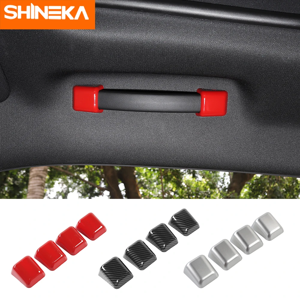 

SHINEKA Interior Mouldings For Dodge Challenger Car Internal Roof Handle Grab Trim Cover Stickers For Dodge Challenger 2015-2019