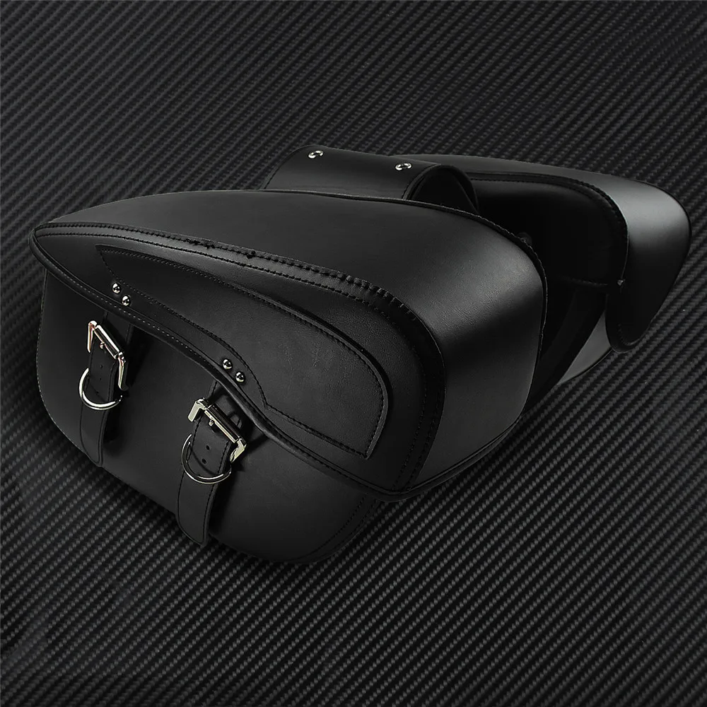 Мотоциклетная седельная сумка кожаная водонепроницаемая для багажа черная Harley