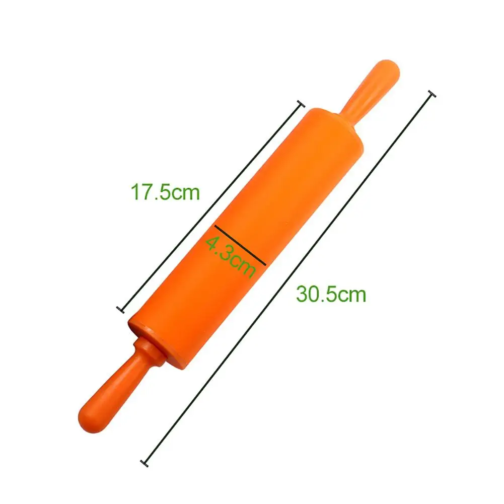 

Silicone Rolling Pin Non-stick Dough Cookie Biscuit Pizza Roller Baking Tool Colorful Pastry Tool Random Color