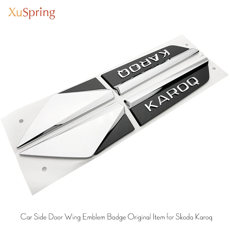 

For Skoda Karoq 2017 2018 2019 2020 2021 Car Original Side Wing Fender Door Waist Line Emblem Badge Trim Chrome Garnish Stickers