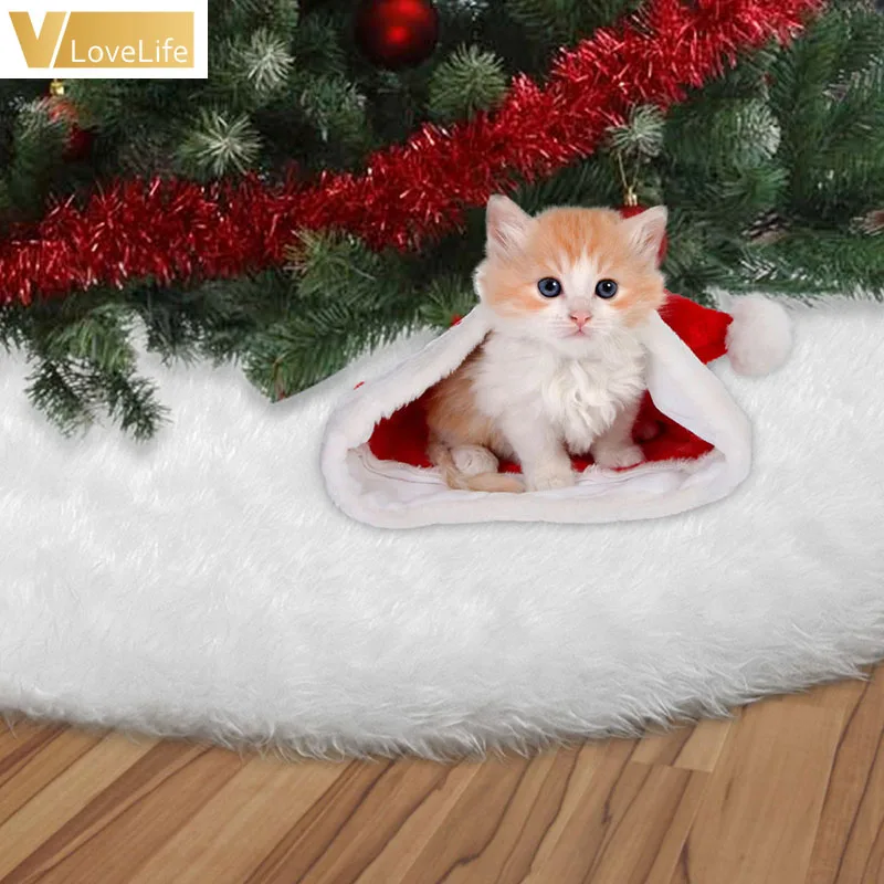 Декор для рождественской елки снежинка белая юбка меховая рождественских