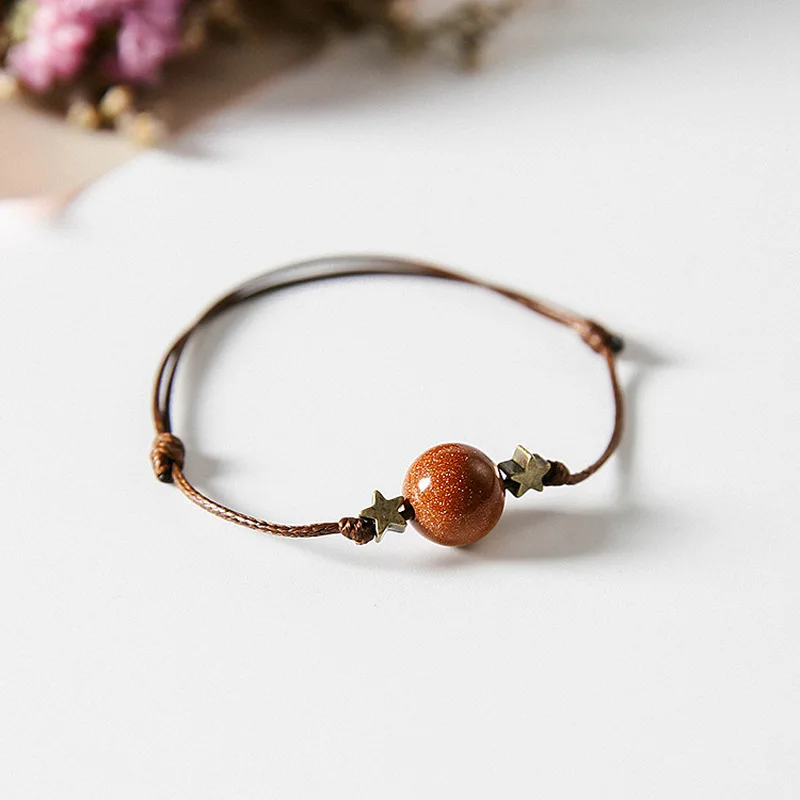 2018 Корейский Японский браслет Mori Ретро звездное небо голубой песок камень