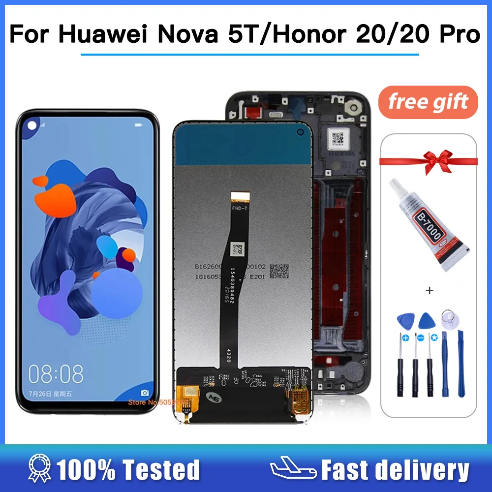 OEM 6 26 ''ЖК-дисплей для Huawei Honor 20 Pro nova 5T YAL-L21 сенсорный экран дигитайзер в сборе