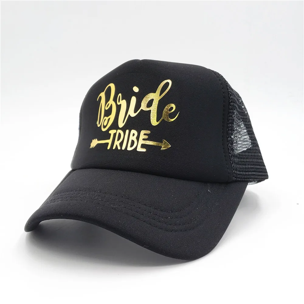 Bride Tribe Bachelorette Snapback Trucker Hat Cap Team Gold Letters Arrow to be Baseball Hats | Аксессуары для одежды