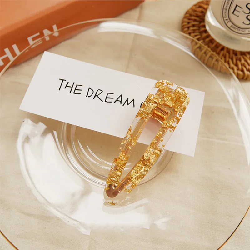 Женские прямоугольные заколки для волос в форме капли модные акриловые полые из