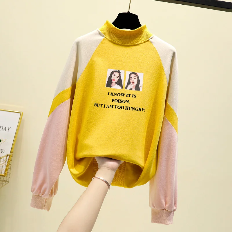 Женская Толстовка Harajuku милые толстовки с принтом для девочек пэчворк