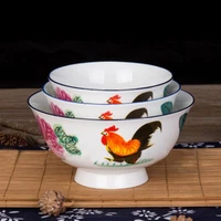 vintage chinese bone china cock rice bowl ceramic soup bowls porcelain tableware beef noodle bowl kitchen accessories dinnerware