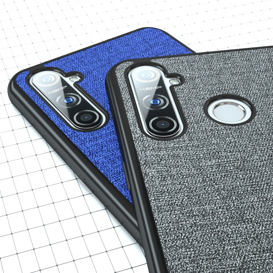 Тканевый текстурный чехол для Realme 5 Pro мягкий силиконовый Ультратонкий Чехол Funda |