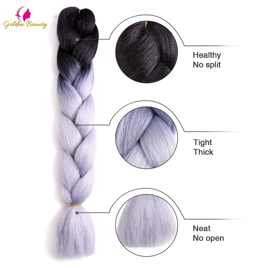 Синтетические косички для наращивания Длинные Ombre 24 дюйма 100 г 2T 3T 4T|extension