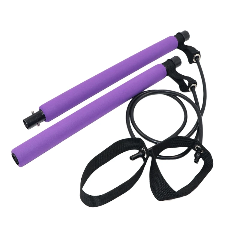 

Fitness Yoga Pilates Bar Stick Portable Gym Workout Pilates 2-Section Sticks Resistance Bands Trainer Yoga Pull Rods Pull Rope