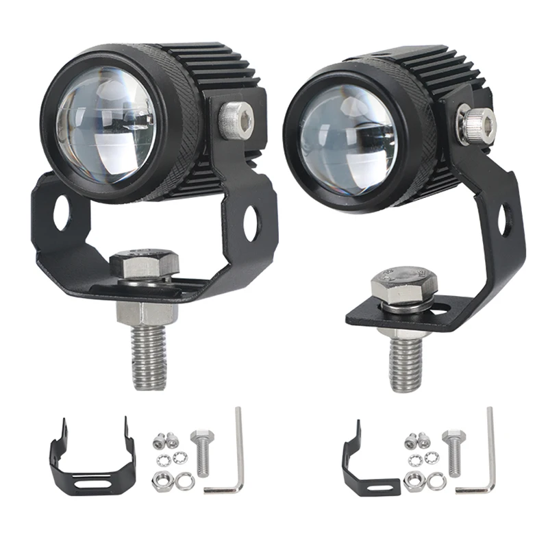 Светодиодная фара 12 В двухцветная белая + желтая для мотоцикла 30 Вт вождения по