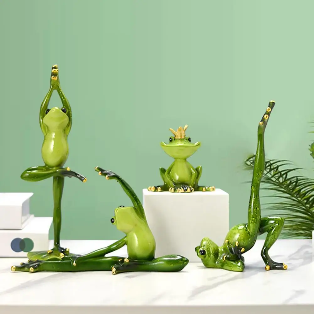 

1Pcs/Set Cute Garden Animal Resin Yoga Frog Figurines Nordic Crafts Decorations Home Yoga Studio Decor Ornament Modern Wholesale