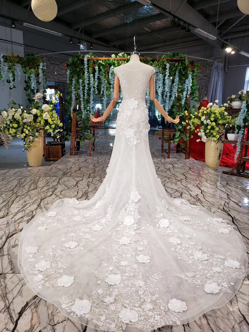 Свадебное платье в стиле бохо BGW 21427ht кружевное свадебное с круглым вырезом