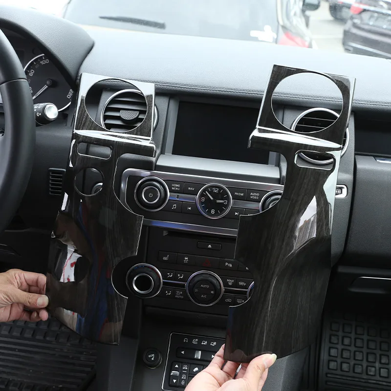 Фото Аксессуары для интерьера Land Rover Discovery 4 LR4, центральная консоль из АБС-пластика из темного дерева, декоративная наклейка для крышки вентиляционного отверстия переменного тока для LHD №1