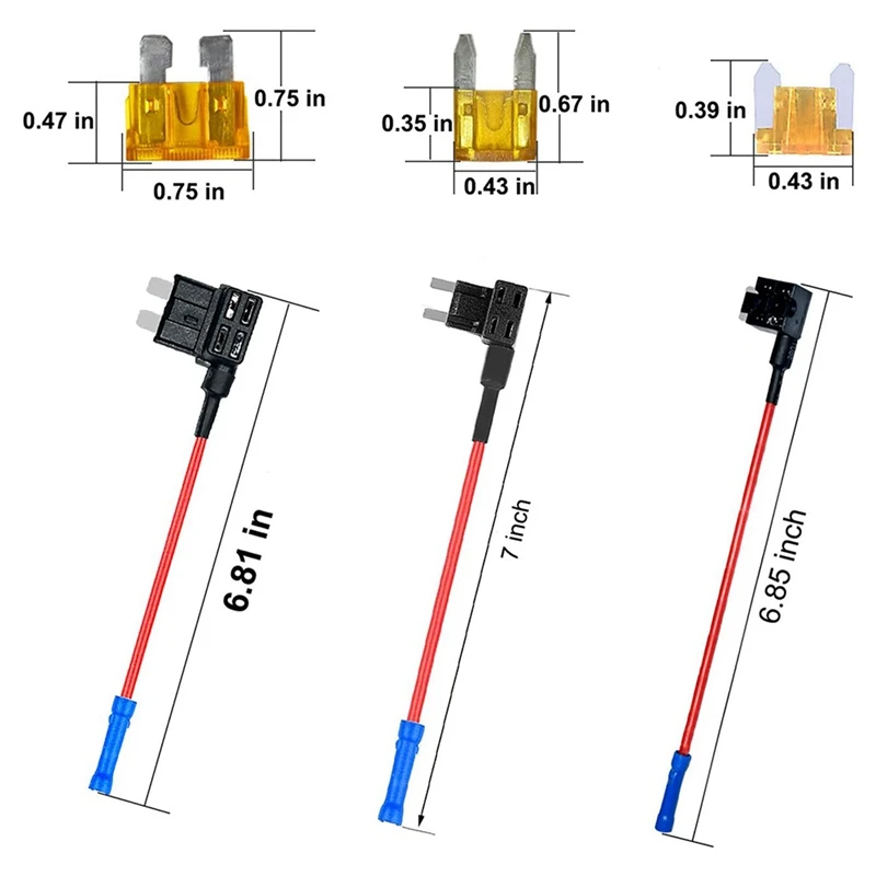 1 комплект из 3 изделий типов добавить-a-circuit адаптер &amp предохранителей 4x для