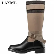 2021 High Quality Brand New Fashion Womens Boots European And American Style Color Matching High Boots Hot Sale Womens Shoes