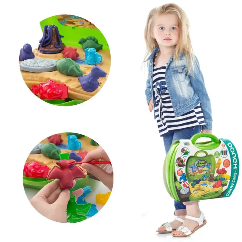 

Clay Dinosaur Toys Set Magic Modeling Clay 26 Pieces Safe & Non Toxic 3D Dinosaur Figures Kids Boys and Girls Age 3-12 Years Old