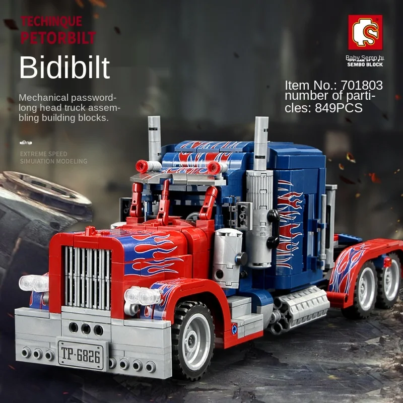 

Science and Technology Series Product Hurricane Peterbilt Optimus Prime Children's Puzzle Assembling Building Block Car