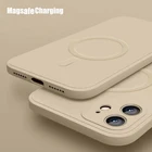 2021 новый жидкий силиконовый Беспроводной магнитный чехол для телефона iPhone 12 11 13 Pro Max Mini X Xs Xr 7 8 Plus Magsafing Celular Coque