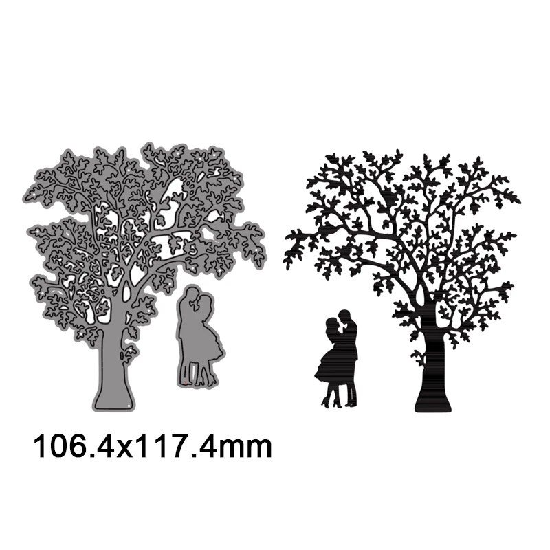 Пара под деревом металлические Плашки для скрапбукинга фотоальбома карты бумаги
