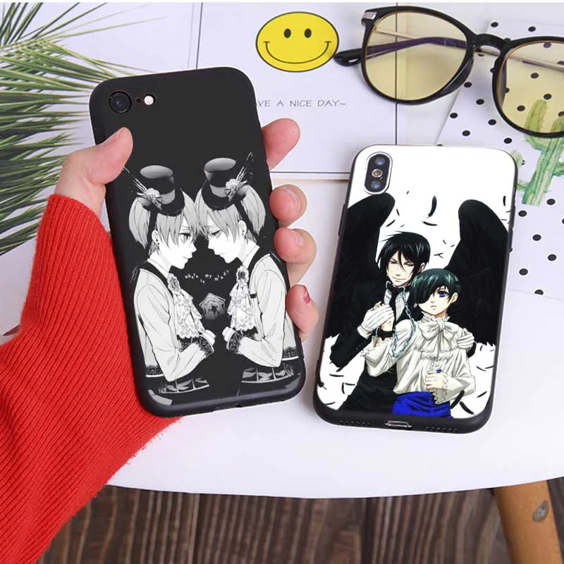 Black Butler Cover for iPhone 7 11 pro max XR X 6S 8 XS MAX 6 plus SE 5S Clear Soft Silicone Phone Case |