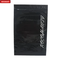 100x custom printed plastic mail bag carrier bags glossy black color poly mailer gift bags with your own logo