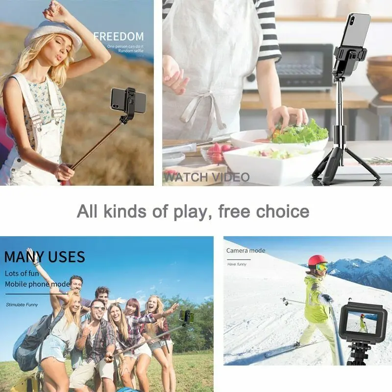 For Smartphones Gopro And Sports Action Cameras Bluetooth Wireless Selfie Stick Tripod Foldable & Monopods Universal | Электроника