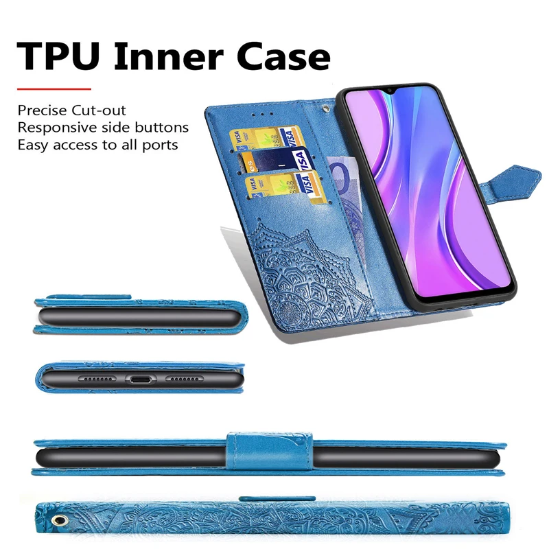Кожаный чехол с 3D цветами для Xiaomi Redmi K30 Note 9S 9 8 8T 7 6 Pro 7A 8A K20 GO Mi 10 Lite книжка