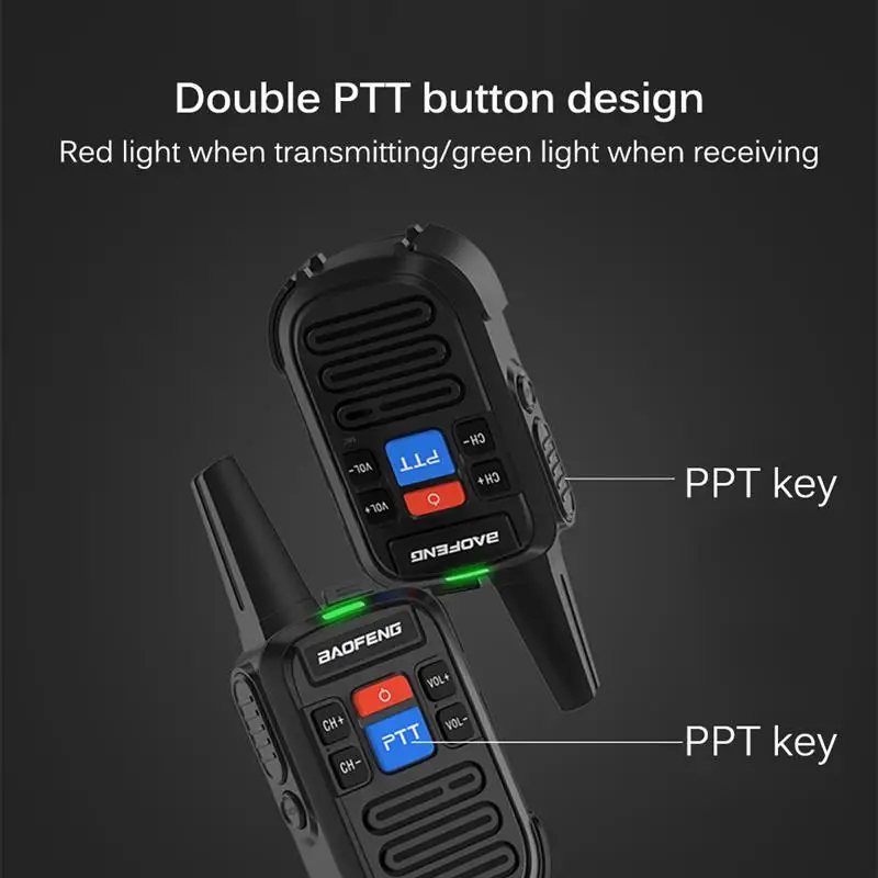 2 шт. портативная рация с usb зарядкой для детей взрослых кемпинга улицы черная