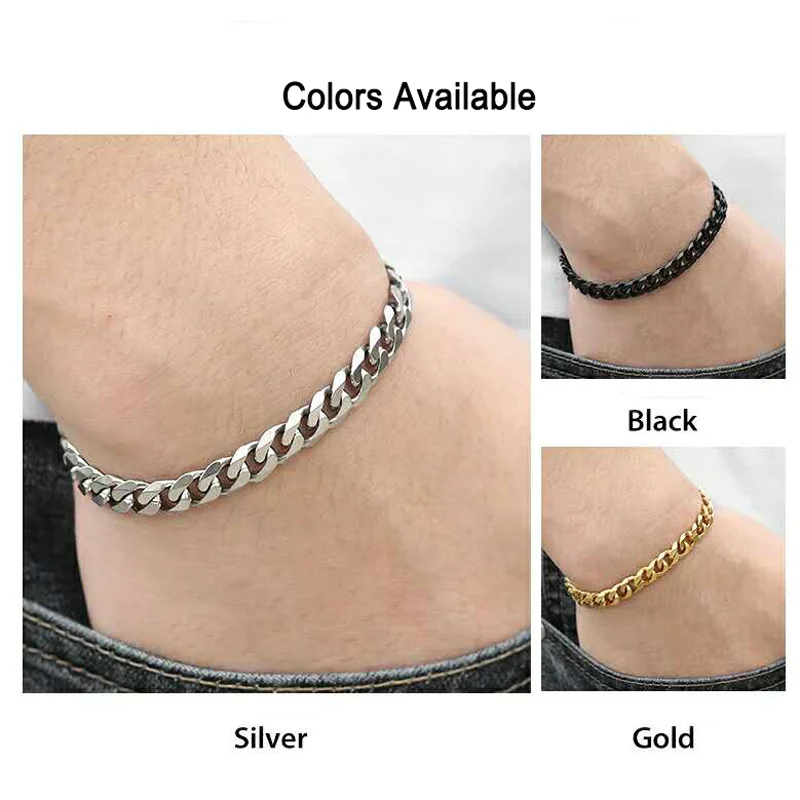 Мужской браслет с кубинскими звеньями DICAYLUN из нержавеющей стали в стиле хип хоп