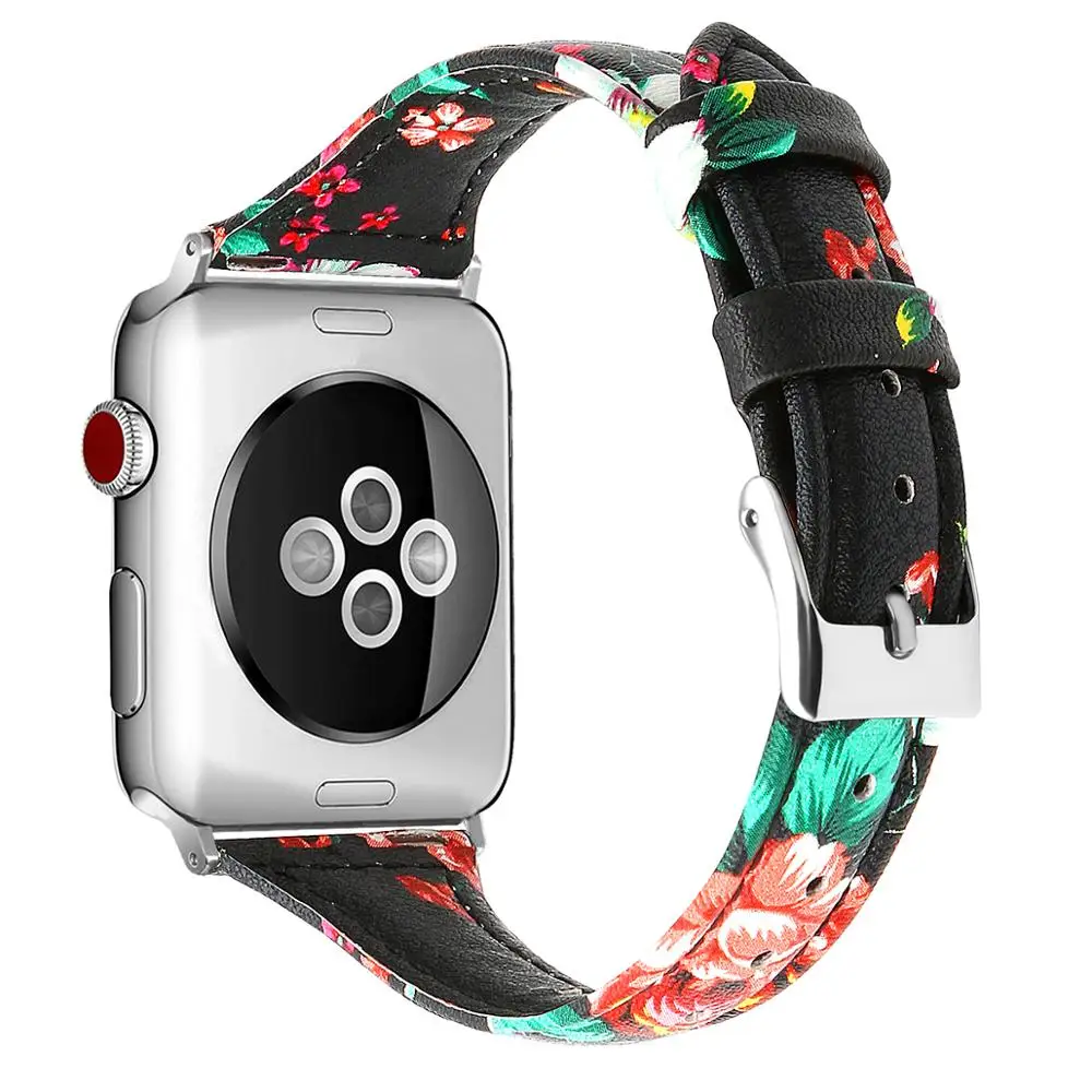 Кожаный ремешок для Apple watch band 40 мм 44 38 42 тонкий из натуральной кожи браслет iWatch series